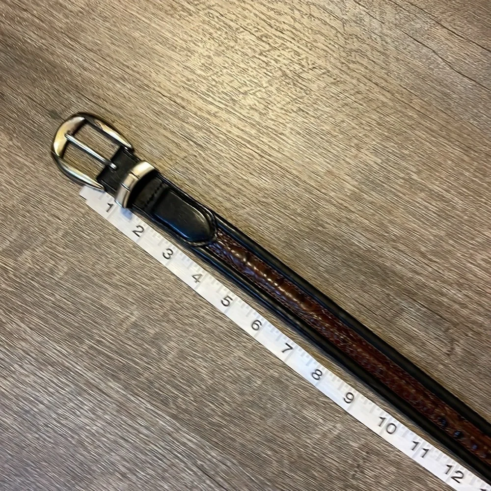 Brighton Leather Black with Brown Inlay design Reptile  size 36